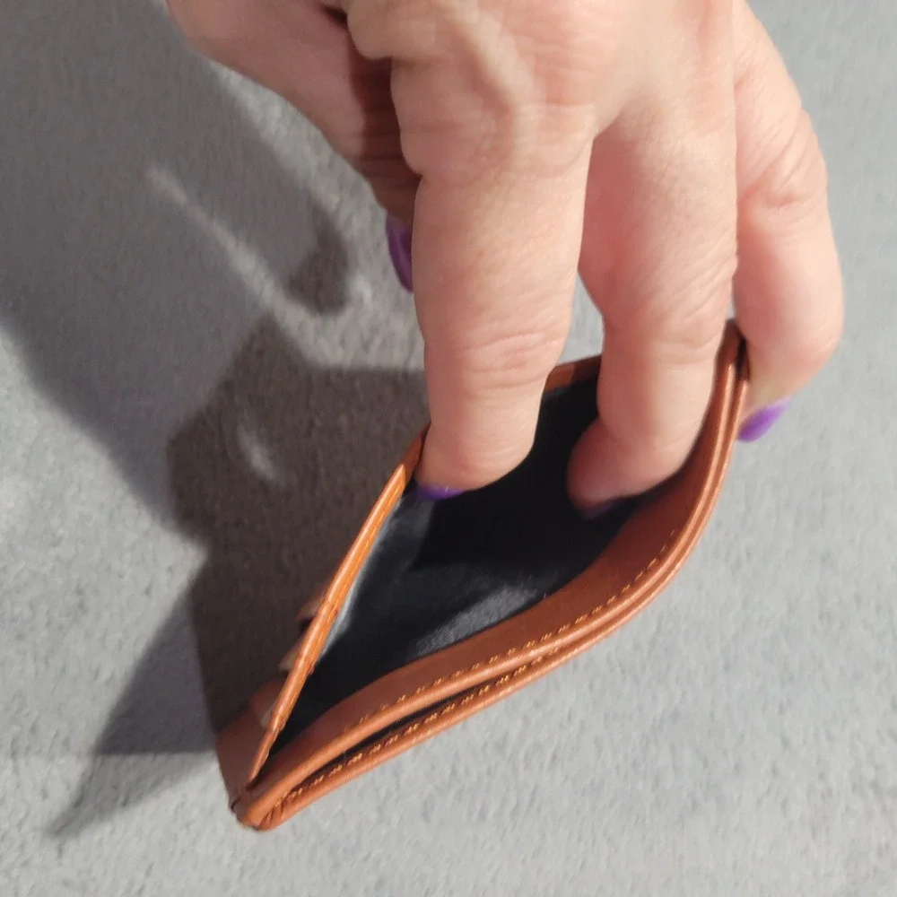 Buffway Wallet Slim Card Holder Unisex Brown Minimalist RFID Front Pocket RFID